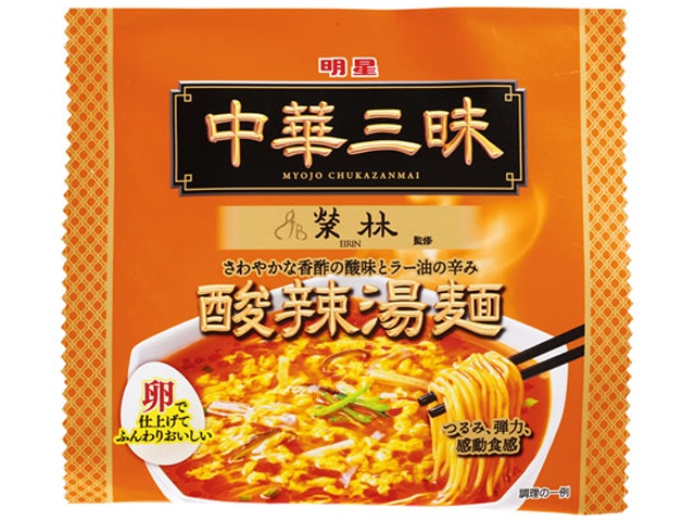 明星（袋）中華三昧 赤坂榮林酸辣湯麺 △ 【購入入数４８個】