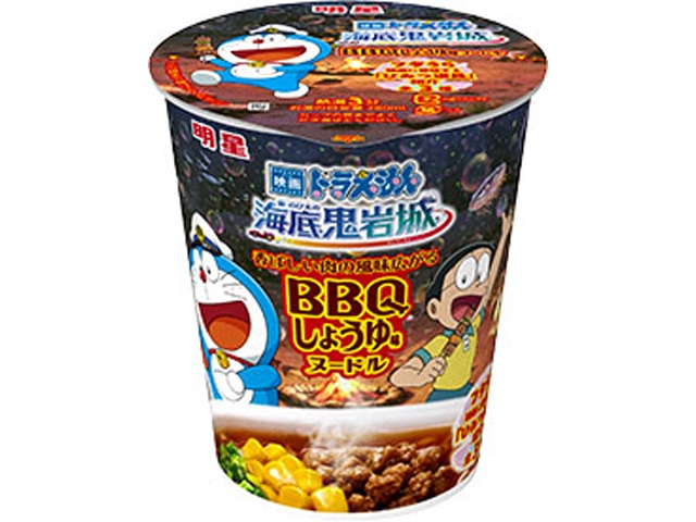 明星 映画ドラえもん ＢＢＱしょうゆ味ヌードル 【新商品 2/23 発売】  【購入入数１２個】