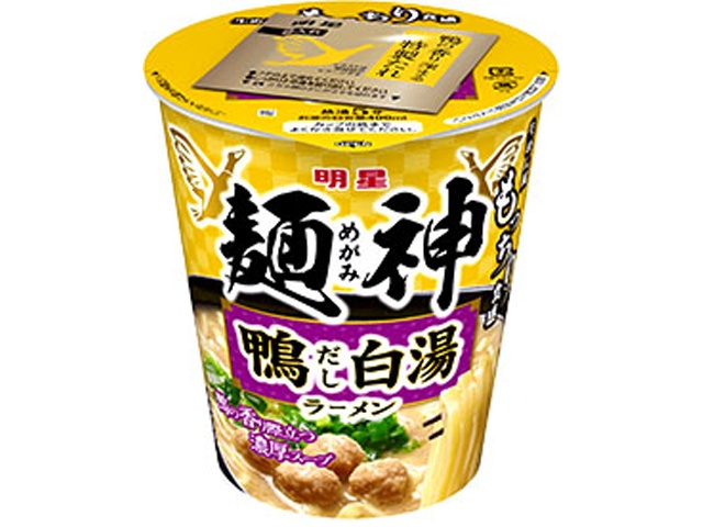 明星 麺神カップ 鴨だし白湯ラーメン 【新商品 1/5 発売】 □お取り寄せ品 【購入入数１２個】