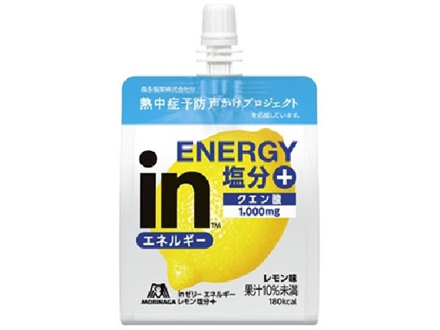 森永 ｉｎゼリーエネルギーレモン塩分プラス１８０ｇ 【新商品 4/21 発売】  【購入入数６個】