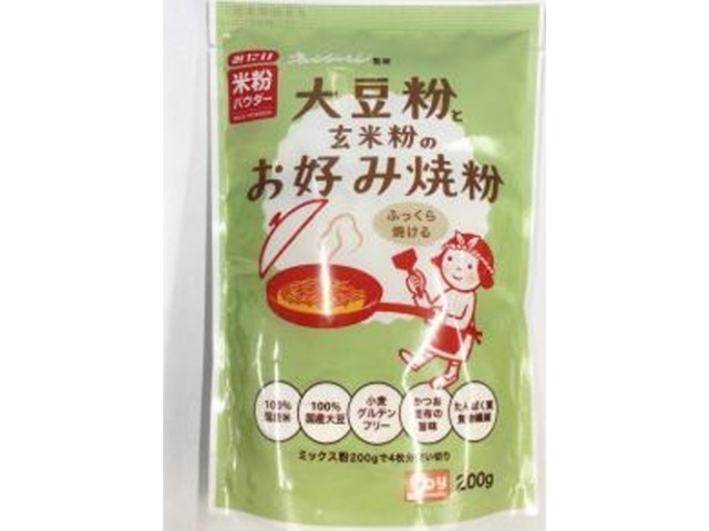 みたけ 大豆粉と玄米粉のお好み焼粉 ２００ｇ □お取り寄せ品 【購入入数１２個】