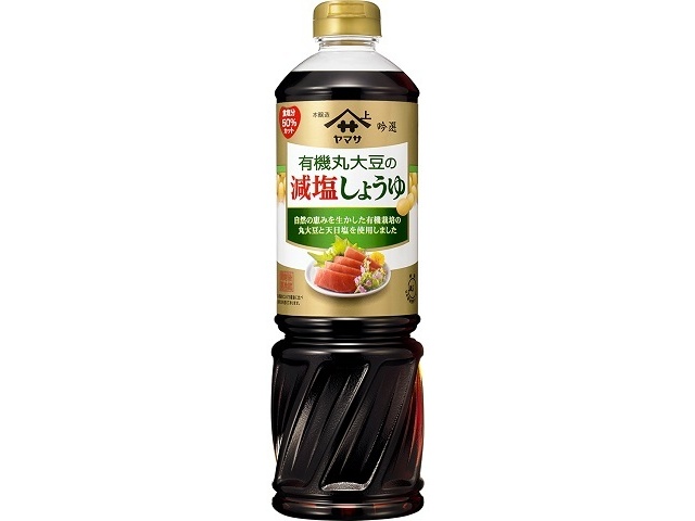 ヤマサ 吟選有機丸大豆の減塩しょうゆ １Ｌ □お取り寄せ品 【購入入数６個】