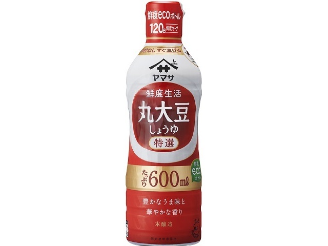 ヤマサ 鮮度生活 特選丸大豆しょうゆ６００ｍｌ △ 【購入入数１２個】