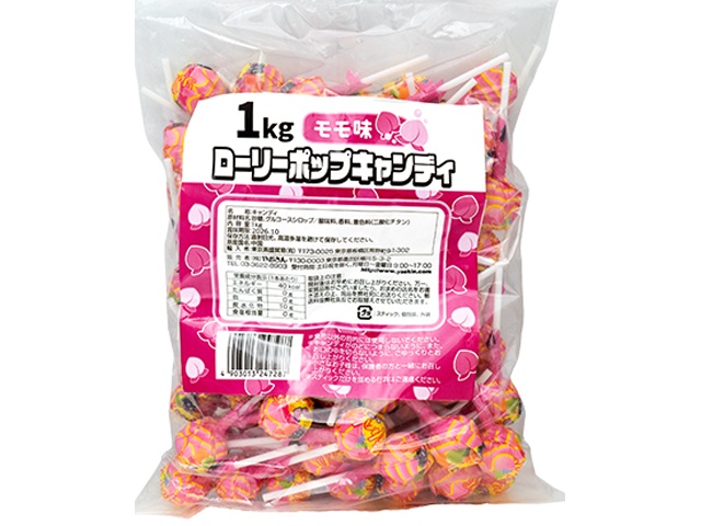 やおきん ローリーポップ モモ味１ｋｇ □お取り寄せ品 【購入入数１個】［入荷までお時間がかかります］