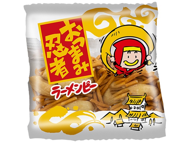 やおきん おつまみ忍者ラーメンピー ５ｇ 【新商品 3/1 発売】 □お取り寄せ品 【購入入数５００個】［入荷までお時間がかかります］