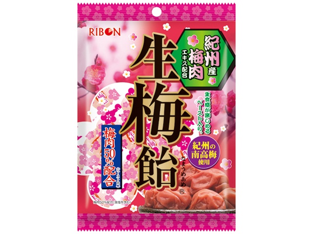 リボン ５４ｇ 紀州梅肉生梅飴  【購入入数１２個】
