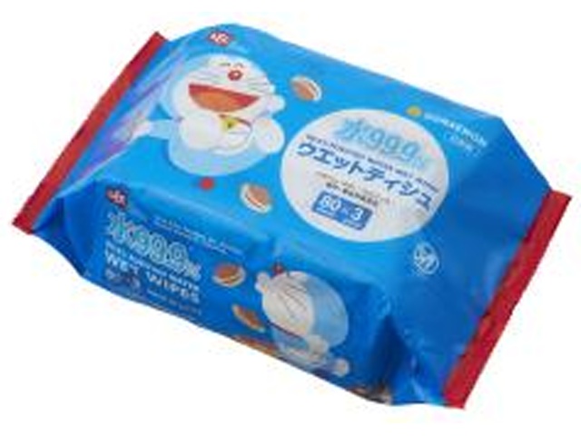 レック ドラえもん ウエットティシュ８０枚×３個 □お取り寄せ品 【購入入数１６個】