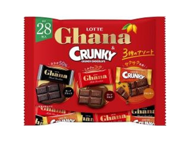 ロッテ ガーナ＆クランキーシェアパック １０５ｇ △ 【購入入数２０個】