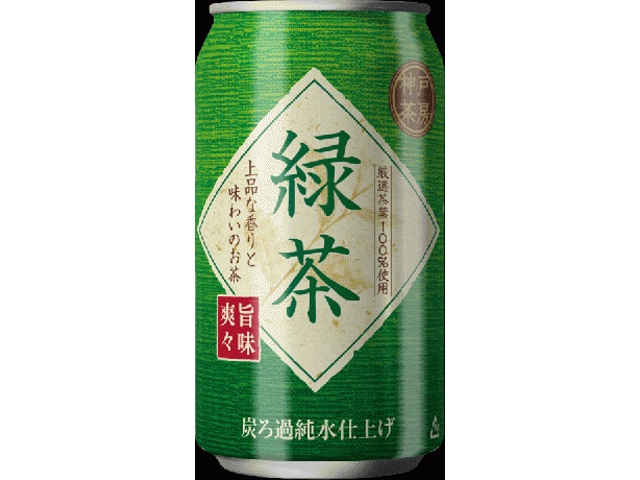 富永 神戸茶房 緑茶缶３４０ｍｌ 【新商品 1/23 発売】 □お取り寄せ品 【購入入数２４個】