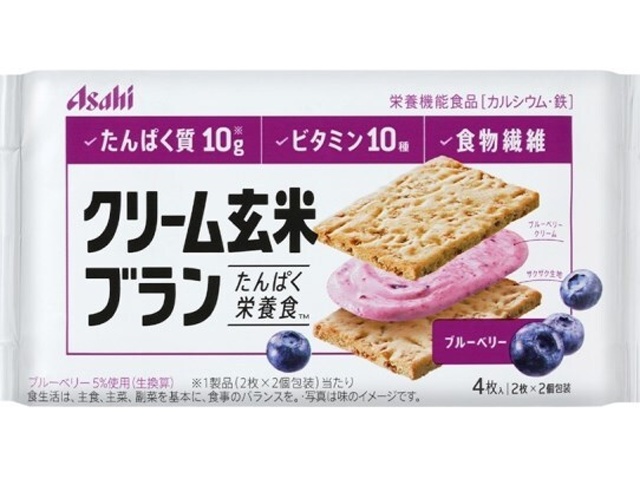 アサヒグループ食品 クリーム玄米ブランブルーベリー ７２ｇ △ 【購入入数６個】