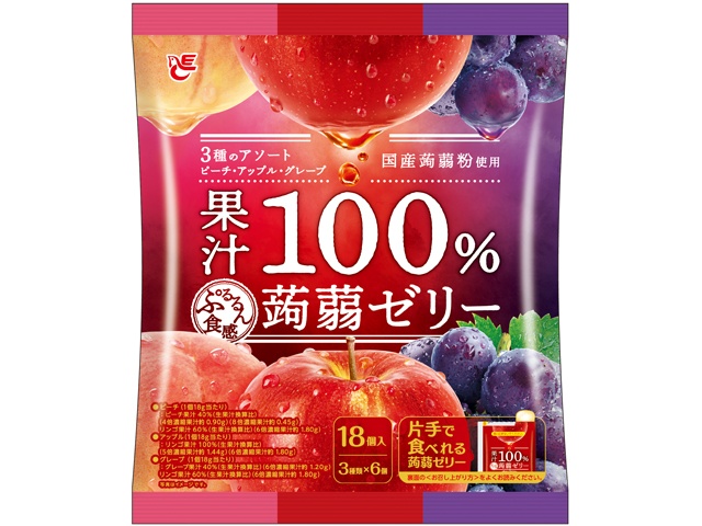 エース 果汁１００％蒟蒻ゼリー１８個 □お取り寄せ品 【購入入数１６個】［入荷までお時間がかかります］