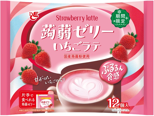 エース 蒟蒻ゼリーいちごラテ １２個 □お取り寄せ品 【購入入数１６個】［入荷までお時間がかかります］