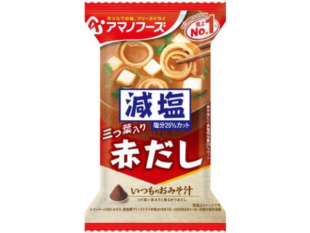 アマノ 減塩いつものおみそ汁 赤だし（三つ葉入り） △ 【購入入数１０個】