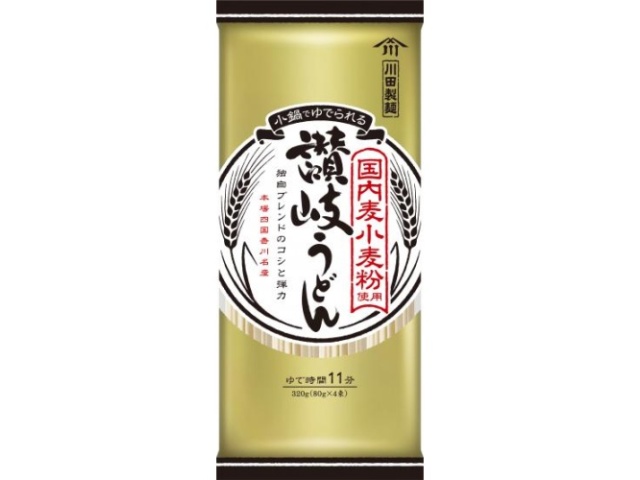 川田製麺 国内麦小麦粉使用 讃岐うどん □お取り寄せ品 【購入入数３２個】