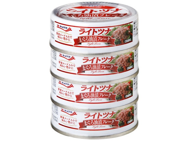 極洋 ライトツナまぐろ油漬フレーク ７０ｇ×４ 【今月の特売 ビン・缶詰】 【購入入数２０個】