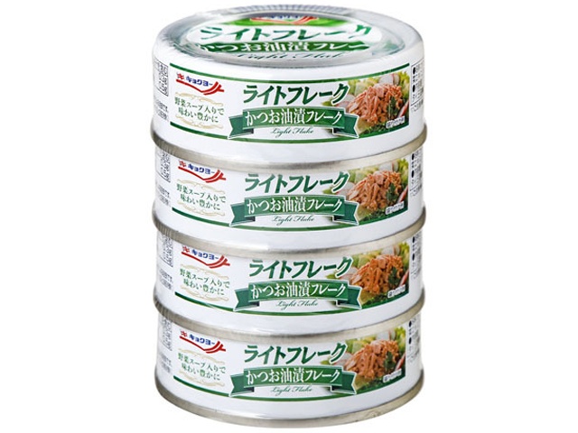 極洋 ライトフレークかつお油漬４Ｐ ７０ｇ×４ 【今月の特売 ビン・缶詰】 【購入入数２０個】