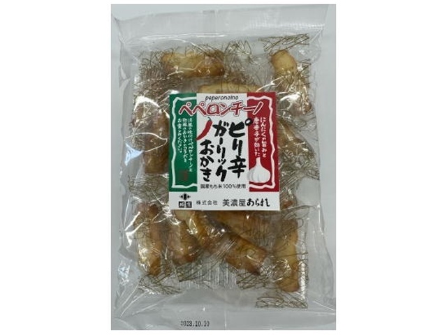 美濃屋 ピリ辛ガーリックおかき９０ｇ □お取り寄せ品 【購入入数１２個】